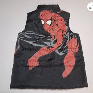 Marvel Spider-Man Official Boys Puffer Vest 4T Black Zip Front‎ Logo B17
